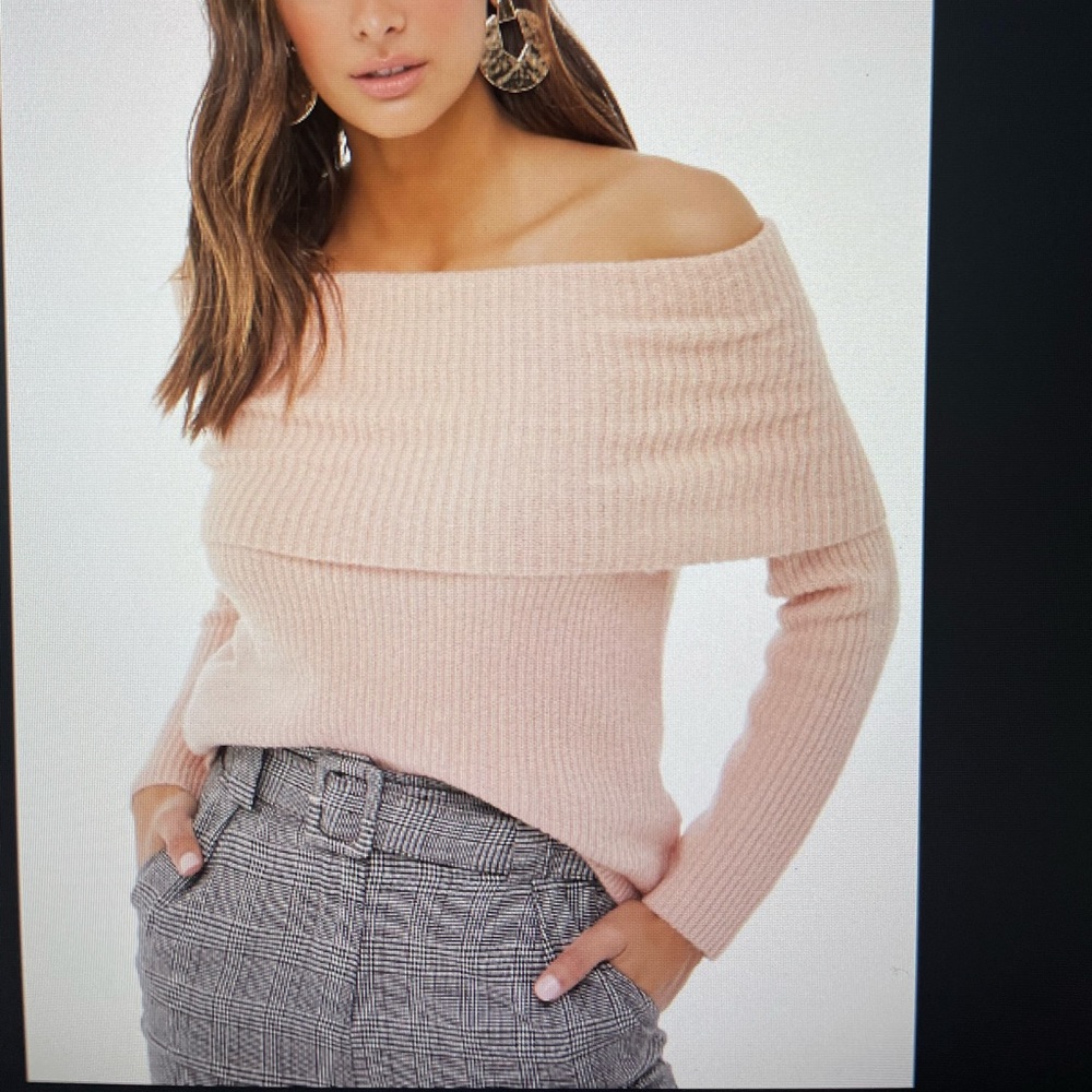 Pink off the shoulder sweater